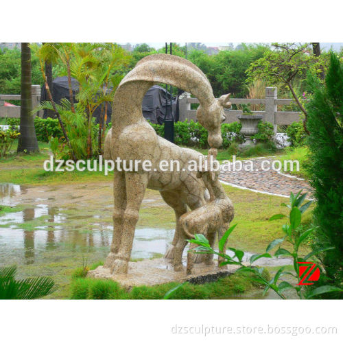Stone garden deer sculpture